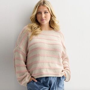 Juniors' Plus Size SO® Textured Boatneck Sweater 1X